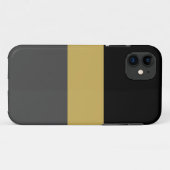 黒フォーマルモダン金ゴールドダークグレー幅ストライプ Case-Mate iPhoneケース (裏面(横))