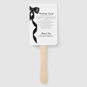 黒フォーマルリボンエレガントな結婚式プログラム ハンドファン (裏面)