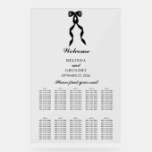 黒フォーマルリボン結婚の座席表 アクリルサイン (正面)