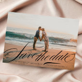 黒フォーマル書エレガントQRコード写真 セーブザデート