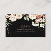 黒フォーマル王室のフローラ結婚ギフト簿 エンクロージャーカード (正面)