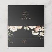 黒フォーマル王室のフローラ結婚座席表 プレイスカード (外部開封)