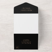 黒フォーマル王室のフローラ結婚 オールインワン招待状 (外側)