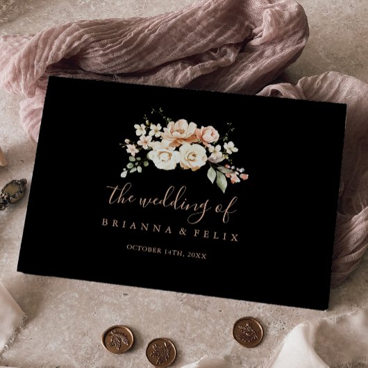 黒フォーマル王室のフローラ結婚 ゲストブック