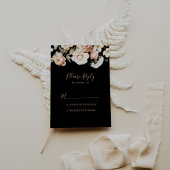 黒フォーマル王室のフローラRSVP 出欠カード