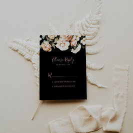 黒フォーマル王室のフローラRSVP 出欠カード