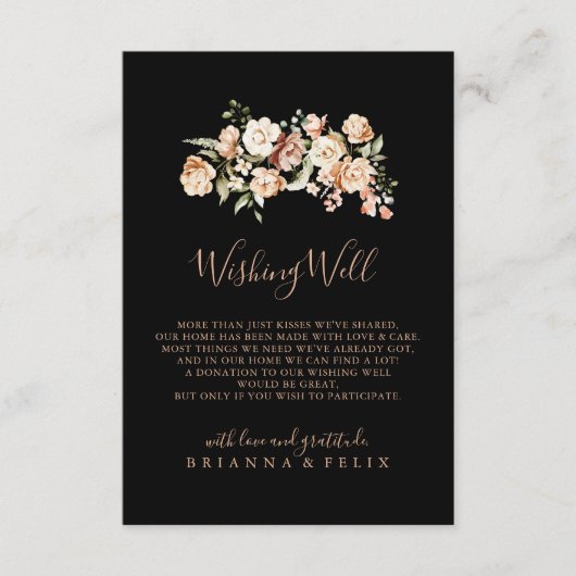黒フォーマル王室の結婚フローラの願い井戸 エンクロージャーカード (正面)