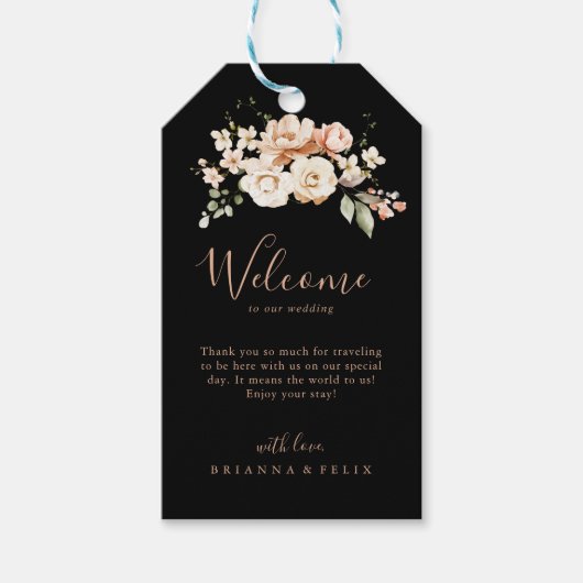 黒フォーマル王室の結婚フローラ ギフトタグ (正面)