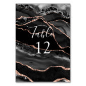 黒フォーマル瑪瑙バラ金ゴールドグリッターテーブルカード テーブルナンバー (裏面)