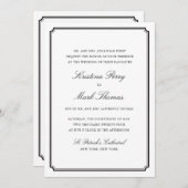 黒フォーマル白結婚の 招待状 (正面/裏面)