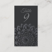 黒フォーマル紙カットマンダラ結婚ズ プレイスカード (裏面)