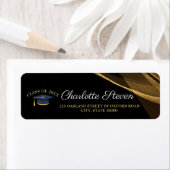 黒フォーマル金ゴールド卒業差出人住所 ラベル (インサイチュ)