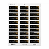 黒フォーマル金ゴールド卒業差出人住所 ラベル (フルシート)