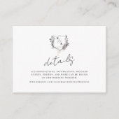 黒フォーマル/白フローラクレストモノグラム結婚ズ エンクロージャーカード (正面)