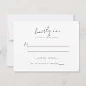 黒フォーマル/白フローラクレストモノグラム結婚ズ 出欠カード (正面)