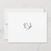 黒フォーマル/白フローラクレストモノグラム結婚ズ 出欠カード (裏面)