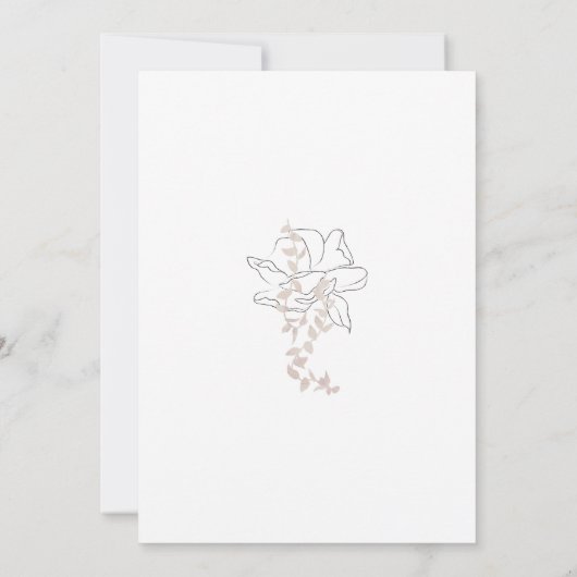 黒フォーマル/白フローラクレストモノグラム結婚ズ 招待状 (裏面)