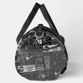 黒フランスのアンティークビクトリアン新聞 ダッフルバッグ (右)