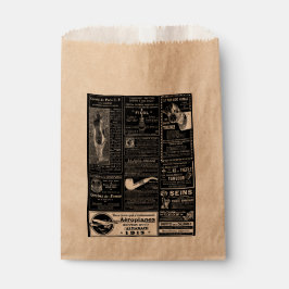 黒フランスのアンティークビクトリアン新聞 フェイバーバッグ