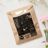 黒フランスのアンティークビクトリアン新聞 フェイバーバッグ (封をした状態)