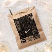 黒フランスのアンティークビクトリアン新聞 フェイバーバッグ (クリップ留めされた状態)