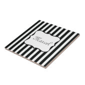 黒フランスのストライプの タイル (側面)