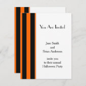 黒フランスのストライプの 招待状 (正面/裏面)