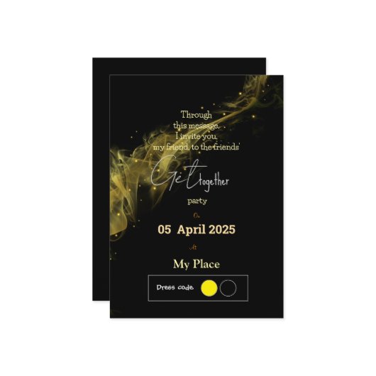 黒フレンドリー色 招待状 (正面/裏面インサイチュ)