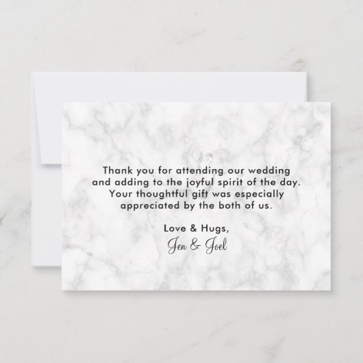 黒フレームのピンクの花束 ウェディングサンクスカード 招待状 (裏面)