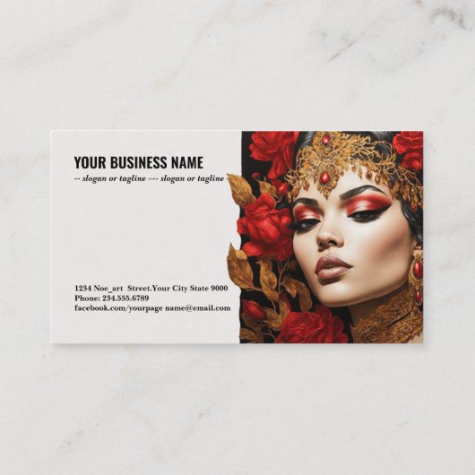 黒フレームfrt665の赤と金ゴールドの美しい 名刺 (裏面)