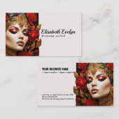 黒フレームfrt665の赤と金ゴールドの美しい 名刺 (正面/裏面)