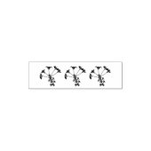 黒フローラオン白 セルフインキングスタンプ (デザイン)