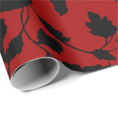 黒フローラトイルオンレッド ラッピングペーパー (ロールコーナー)