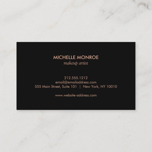 黒フローラバラ金ゴールド文字サロンアポイントメント 予約カード (裏面)