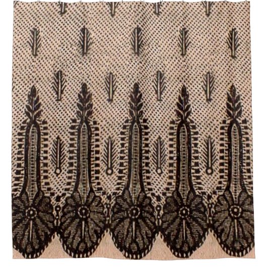 黒フローラメッシュプリント シャワーカーテン (正面)