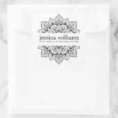 黒フローラ曼荼羅 スクエアシール (バッグ)