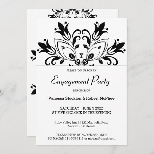 黒フローラ曼荼羅 招待状 (正面/裏面)