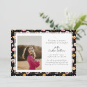 黒フローラ水彩野草卒業 案内状 (スタンド正面)