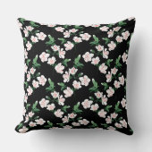 黒フローラ美容ピローカバー クッション (正面)