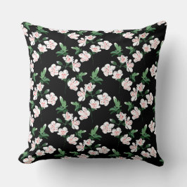 黒フローラ美容ピローカバー クッション
