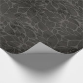 黒フローラ花葉樹包み紙 ラッピングペーパー (角)