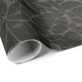 黒フローラ花葉樹包み紙 ラッピングペーパー (ロールコーナー)