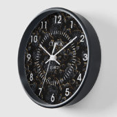 黒フローラ金ゴールドムーンライトモダンホワイトダイヤル 壁時計 (傾斜)