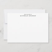 黒フローラ金ゴールド文字サンキューカード ノートカード (裏面)