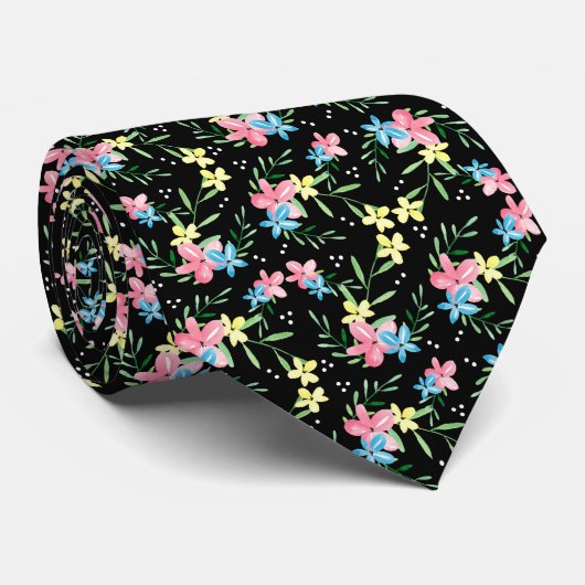 黒フローラ ネクタイ (ロール)