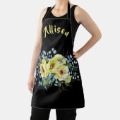 黒フローラ パーソナライズされた エプロン (インサイチュ)