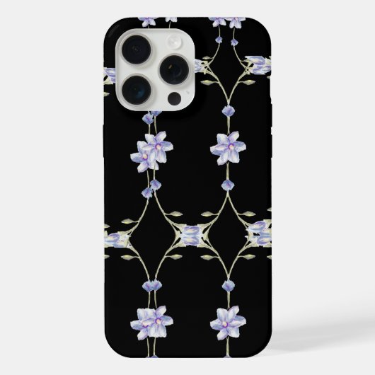 黒フローラ iPhoneケース (裏面)