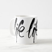 黒ブラシで描く人生 コーヒーマグカップ (正面左)