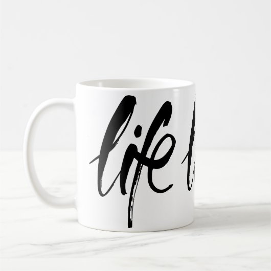 黒ブラシで描く人生 コーヒーマグカップ (左)