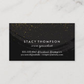 黒ブラシ仕上げワイングラス金ゴールド斑点 名刺 (裏面)